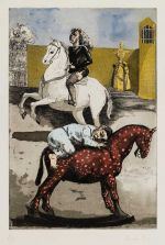 Paula Rego. Ride a cock-horse to Banbury Cross, 1989. Hand-coloured etching and aquatint. © Paula Rego. All rights reserved 2024 / Bridgeman Archives.