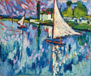 Maurice de Vlaminck. The Boats, 1905. Oil on canvas, 46.2 × 54 cm. Private collection. © VG Bild-Kunst, Bonn 2024.