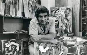 Oswaldo Vigas in his studio. Courtesy Oswaldo Vigas Foundation.