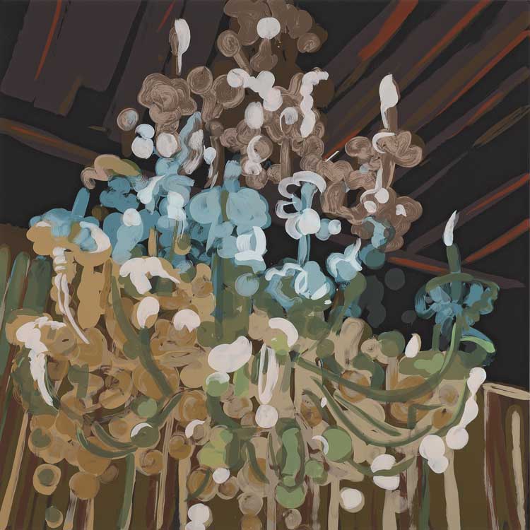 Clare Woods, Blow Away, 2025. Screenprint on Somerset Satin 410gsm paper, 90 x 90 cm. © Clare Woods. Courtesy the artist and Cristea Roberts Gallery, London.