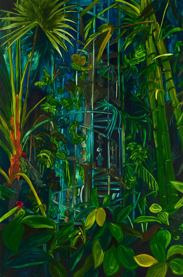 Clare Woods, Under The Dome, 2024. Oil on aluminium, 300 x 200 cm. © Clare Woods. Courtesy the artist and Cristea Roberts Gallery, London.