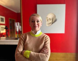 Alison Watt speaking to Studio International at the opening of her exhibition From Light at Pitzhanger Manor & Gallery, London, 2025. Photo: Martin Kennedy.