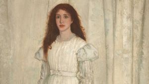 James Abbott McNeill Whistler, Symphony in White, No. 1: The White Girl, 1862 (detail). Oil on canvas, 213 x 107.9 cm.  National Gallery of Art, Washington, Harris Whittemore Collection.