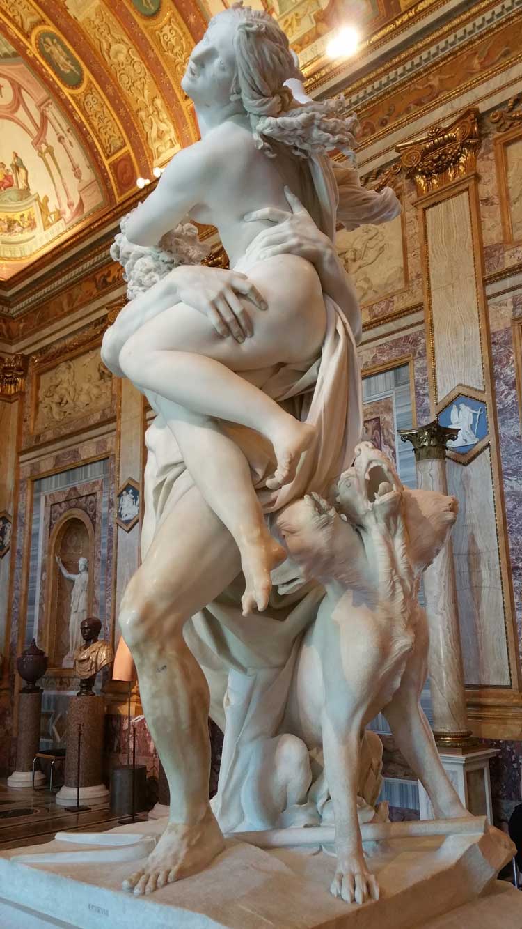 Gian Lorenzo Bernini, The Rape of Proserpina (1621-2). Carraran marble, h. 255 cm. Galleria Borghese, Rome. Photo: Waldo Miguez.