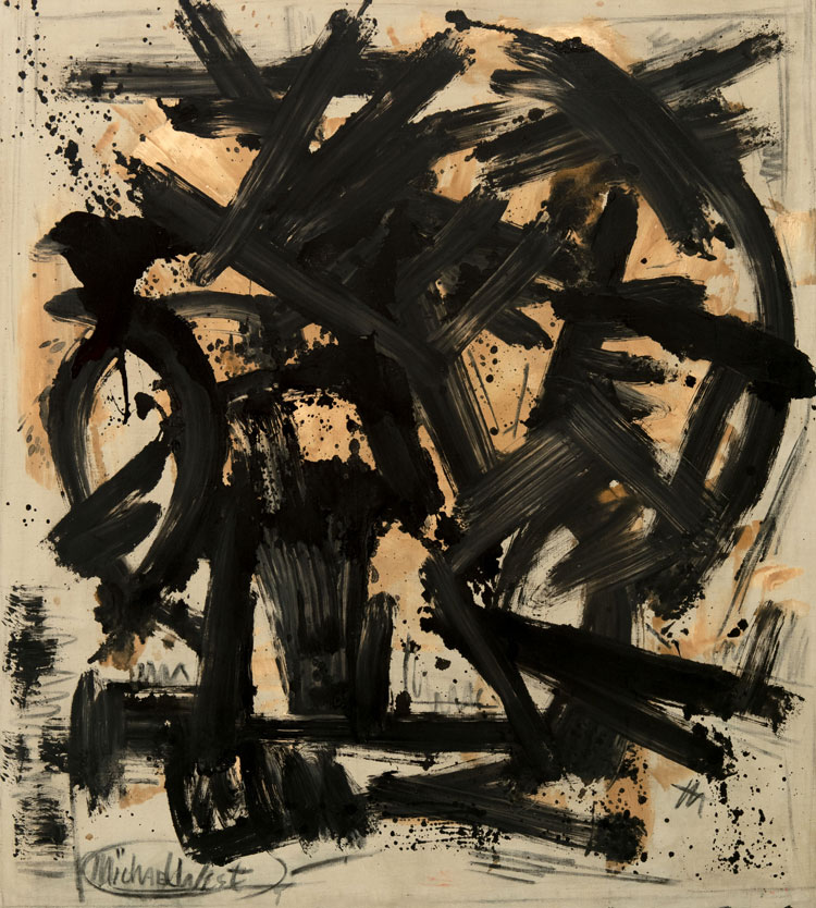 Michael West, Beginnings, 1968. Oil and charcoal on canvas, 51 1/8 x 46 in (129.9 x 116.8 cm). Collection of the Wen Long Cultural Foundation, Taiwan. Image courtesy of Hollis Taggart Gallery.