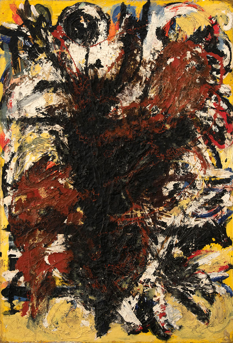 Michael West, Untitled, 1948. Oil and sand on canvas, 31 x 21 in (78.7 x 53.3 cm). Collection of the Wen Long Cultural Foundation, Taiwan. Image courtesy of Hollis Taggart Gallery.