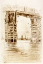 James Abbott McNeill Whistler. The Tall Bridge, 1878. Lithotint, 343 x 244 mm. The Hunterian, University of Glasgow.