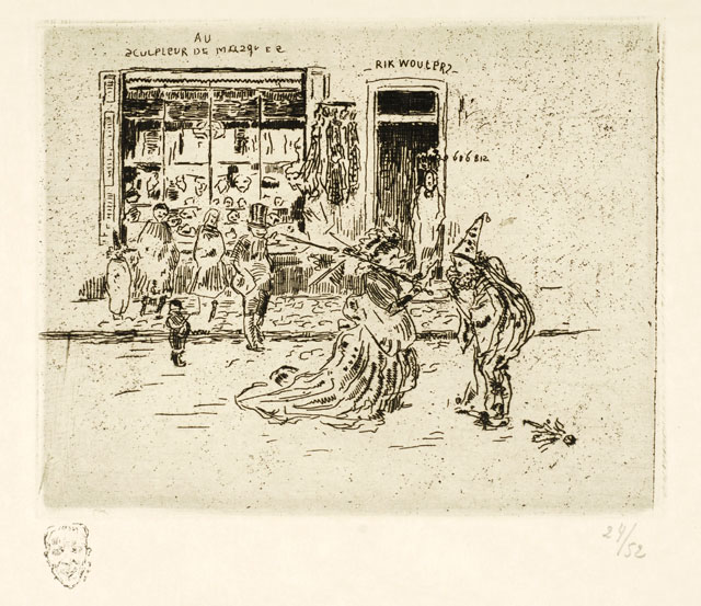 Rik Wouters. The sculptor of masks, undated. Etching and dry-point, 13.4 × 16.9 cm. Brussels, The Royal Library of Belgium. © Brussels, The Royal Library of Belgium, Printroom.