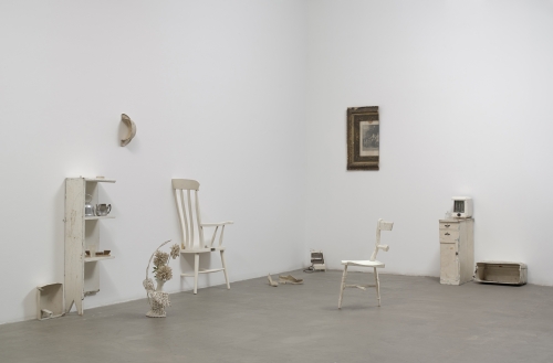 Yoko Ono. Half-A-Room, 1967. Various objects cut in half, most painted white. Installation dimensions variable. Private collection. © Yoko Ono 2014.